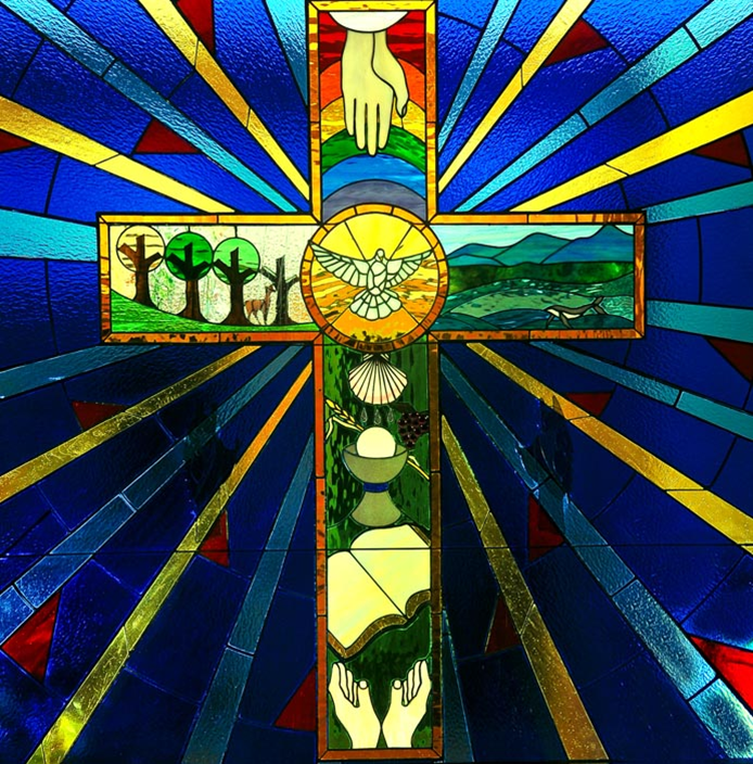 Stained glass window at St. Mark's Lutheran Church in downtown Asheville